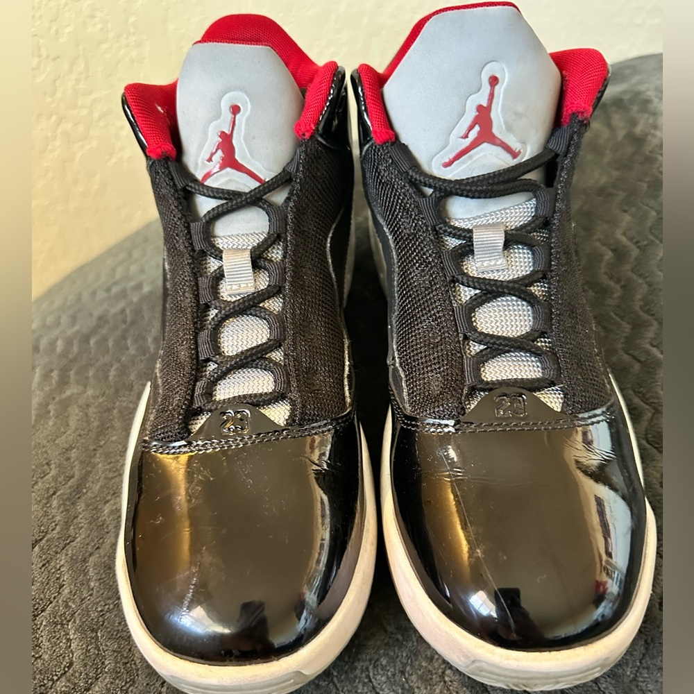 Jordan Kids Black and Red Sneakers